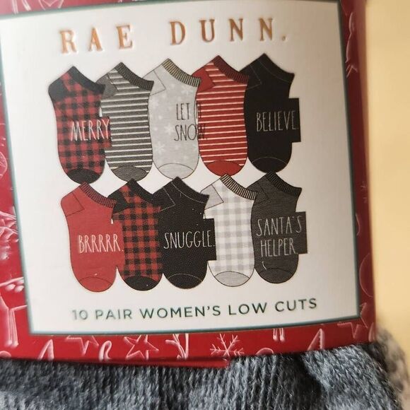 Rae Dunn Christmas socks women's low cut 10 pairs - Picture 5 of 5